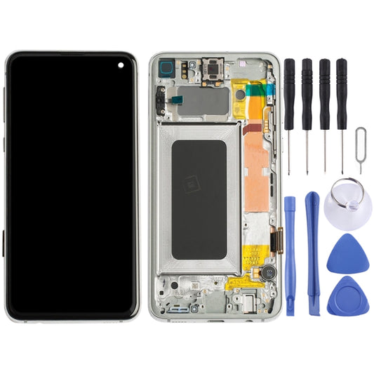 Original Super AMOLED LCD Screen Digitizer Full Assembly with Frame for Samsung Galaxy S10e (Silver) - LCD Screen by buy2fix | Online Shopping UK | buy2fix