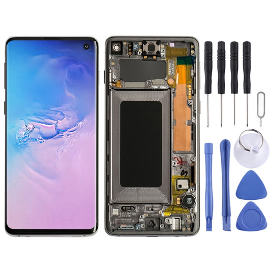 Original Super AMOLED LCD Screen with Frame for Galaxy S10 4G Digitizer Full Assembly (Black) - LCD Screen by buy2fix | Online Shopping UK | buy2fix