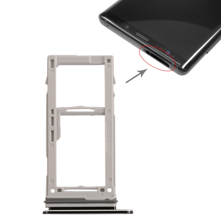 For Galaxy Note9 SIM Card Tray + SIM Card Tray / Micro SD Card Tray (Black) - Card Tray by buy2fix | Online Shopping UK | buy2fix