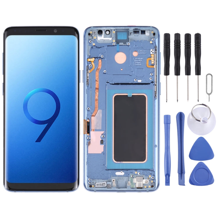Original Super AMOLED LCD Screen for Galaxy S9 / G960F / DS / G960U / G960W / G9600 Digitizer Full Assembly with Frame (Blue) - LCD Screen by buy2fix | Online Shopping UK | buy2fix