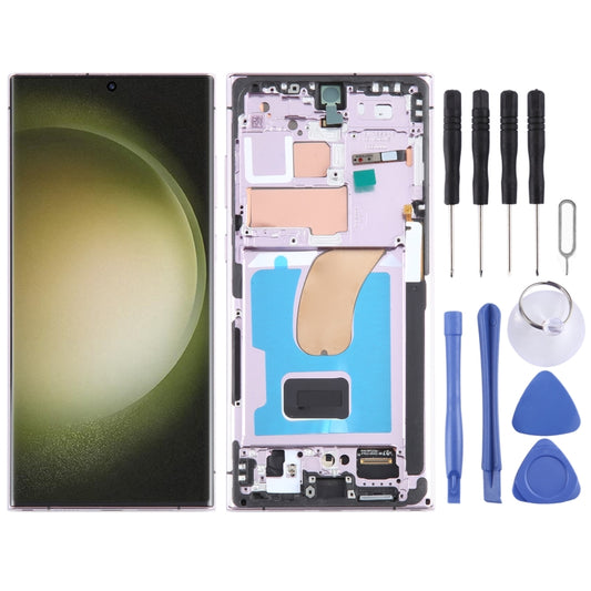 For Samsung Galaxy S23 Ultra SM-S918U US Edition Original LCD Screen Digitizer Full Assembly with Frame (Purple) -  by buy2fix | Online Shopping UK | buy2fix