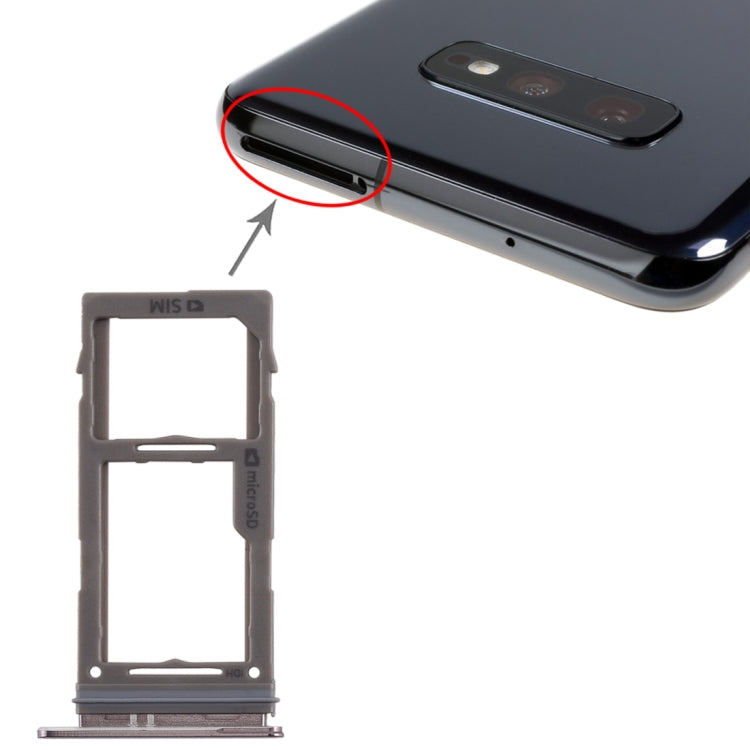 For Samsung Galaxy S10+ / S10 / S10e SIM Card Tray + Micro SD Card Tray (Black) - Card Tray by buy2fix | Online Shopping UK | buy2fix