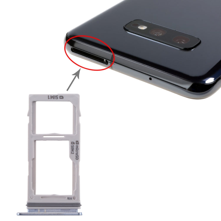 For Galaxy S10+ / S10 / S10e SIM Card Tray + SIM Card Tray / Micro SD Card Tray (Blue) - Card Tray by buy2fix | Online Shopping UK | buy2fix