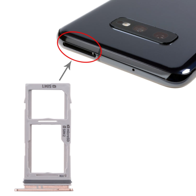 For Galaxy S10+ / S10 / S10e SIM Card Tray + SIM Card Tray / Micro SD Card Tray(Rose Gold) - Card Tray by buy2fix | Online Shopping UK | buy2fix