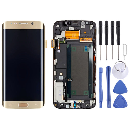 Original LCD Display + Touch Panel with Frame for Galaxy S6 Edge+ / G928F(Gold) - LCD Screen by buy2fix | Online Shopping UK | buy2fix
