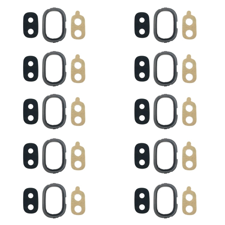 For Galaxy J4, J400F/DS, J400G/DS 10pcs Back Camera Bezel with Lens Cover & Adhesive (Black) - Camera Series by buy2fix | Online Shopping UK | buy2fix
