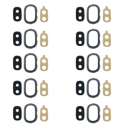 For Galaxy J4, J400F/DS, J400G/DS 10pcs Back Camera Bezel with Lens Cover & Adhesive (Black) - Camera Series by buy2fix | Online Shopping UK | buy2fix