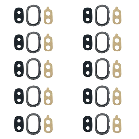 For Galaxy J4, J400F/DS, J400G/DS 10pcs Back Camera Bezel with Lens Cover & Adhesive (Black) - Camera Series by buy2fix | Online Shopping UK | buy2fix