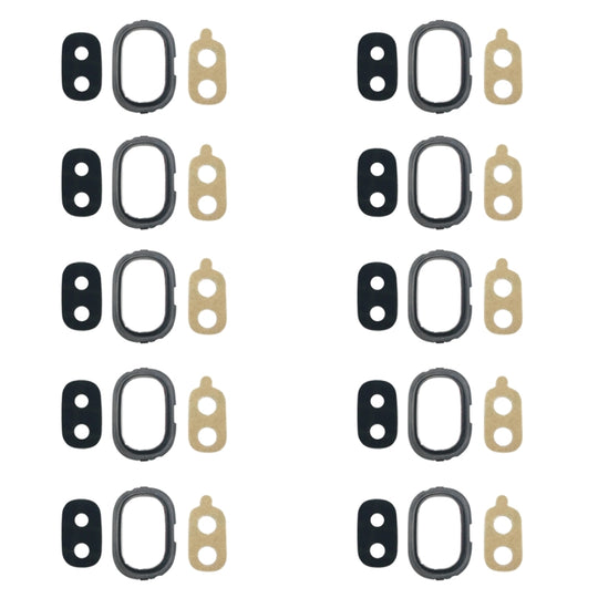 For Galaxy J4, J400F/DS, J400G/DS 10pcs Back Camera Bezel with Lens Cover & Adhesive (Black)