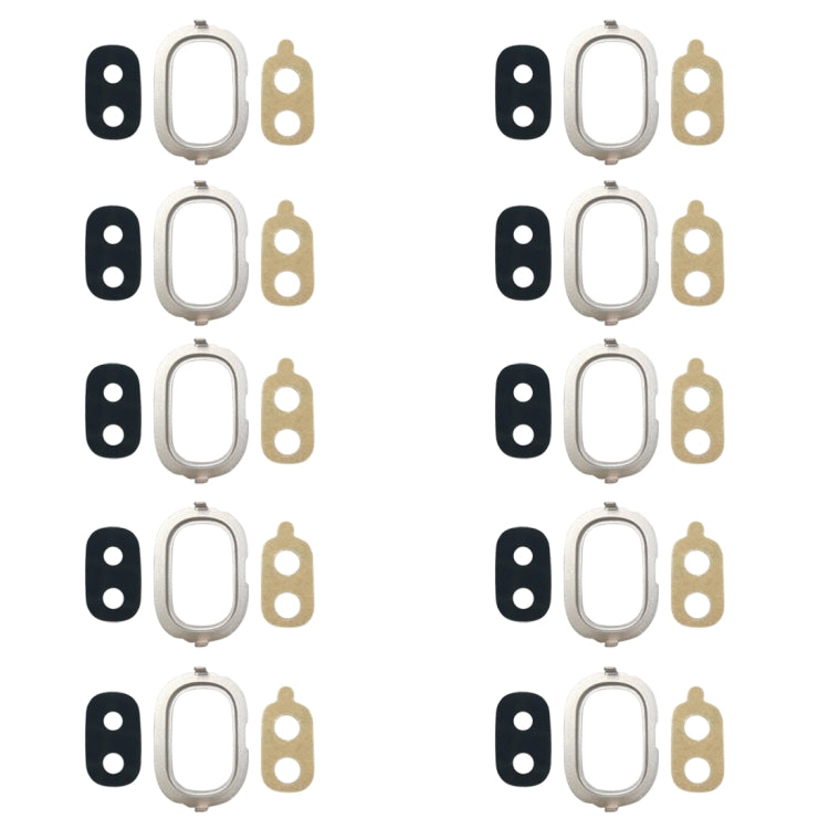 For Galaxy J4, J400F/DS, J400G/DS 10pcs Back Camera Bezel with Lens Cover & Adhesive (Gold) - Camera Series by buy2fix | Online Shopping UK | buy2fix