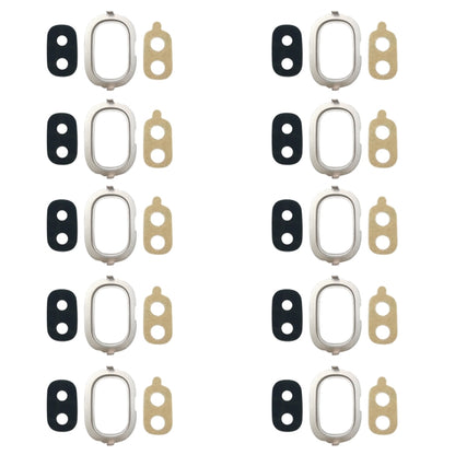 For Galaxy J4, J400F/DS, J400G/DS 10pcs Back Camera Bezel with Lens Cover & Adhesive (Gold) - Camera Series by buy2fix | Online Shopping UK | buy2fix
