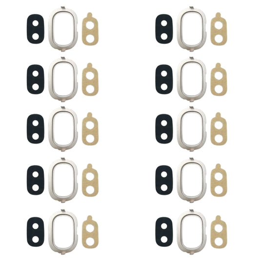 For Galaxy J4, J400F/DS, J400G/DS 10pcs Back Camera Bezel with Lens Cover & Adhesive (Gold) - Camera Series by buy2fix | Online Shopping UK | buy2fix