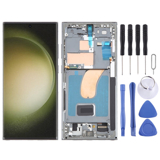 For Samsung Galaxy S23 Ultra 5G SM-S918U US Edition 6.78 inch OLED LCD Screen Digitizer Full Assembly with Frame (Green) -  by buy2fix | Online Shopping UK | buy2fix