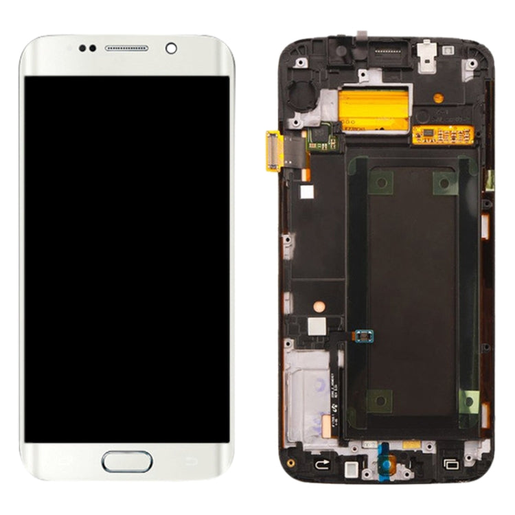 Original Super AMOLED LCD Screen For Samsung Galaxy S6 Edge SM-G925F Digitizer Full Assembly with Frame (White) - LCD Screen by buy2fix | Online Shopping UK | buy2fix