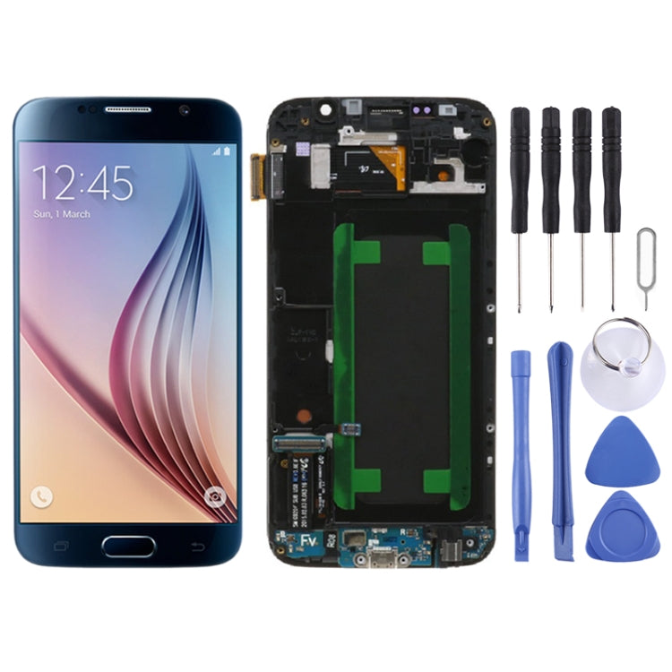 Original Super AMOLED LCD Screen For Samsung Galaxy S6 SM-G920F Digitizer Full Assembly with Frame (Blue) - LCD Screen by buy2fix | Online Shopping UK | buy2fix
