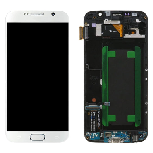 Original Super AMOLED LCD Screen For Samsung Galaxy S6 SM-G920F Digitizer Full Assembly with Frame (White) - LCD Screen by buy2fix | Online Shopping UK | buy2fix