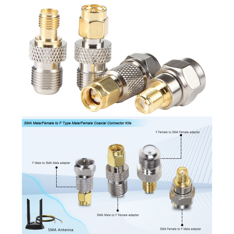 4 in 1 F To SMA RF Coaxial Connector Adapter - Cable & Adapter by buy2fix | Online Shopping UK | buy2fix