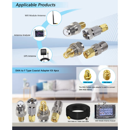 4 in 1 F To SMA RF Coaxial Connector Adapter - Cable & Adapter by buy2fix | Online Shopping UK | buy2fix
