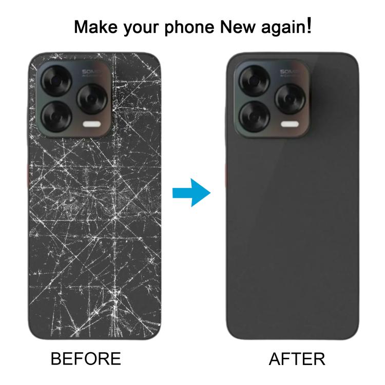 For ZTE Blade V70 Design Leather Material Battery Back Cover with Adhesive - For ZTE by buy2fix | Online Shopping UK | buy2fix