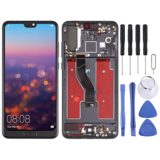 Écran LCD et numériseur complet avec cadre pour Huawei P20 Pro (noir)