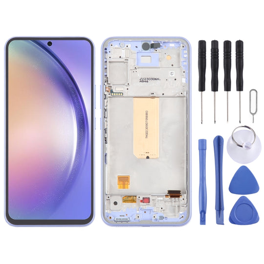 For Samsung Galaxy A54 5G SM-A546 6.43 inch OLED LCD Screen Digitizer Full Assembly with Frame (Purple)