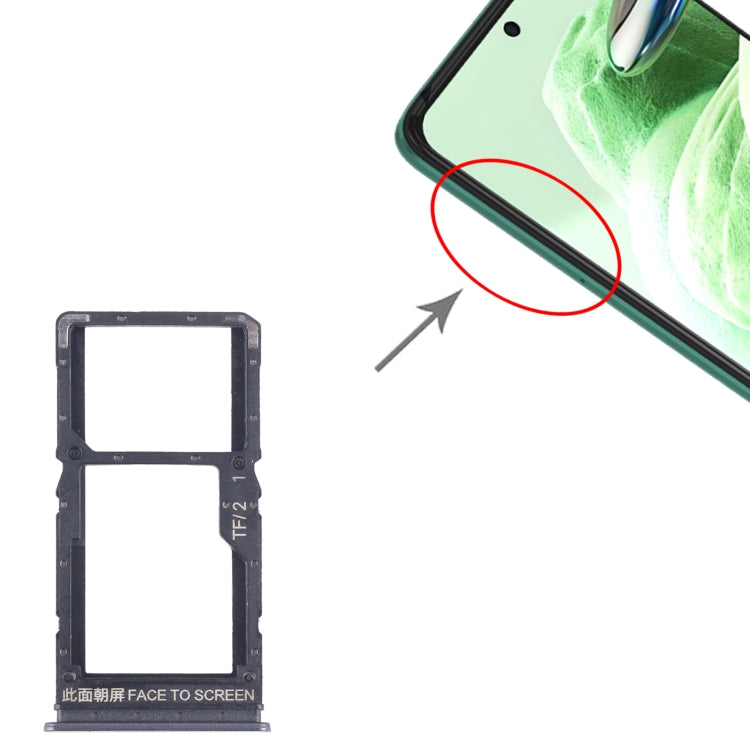 For Xiaomi Redmi Note 12 5G SIM Card Tray + SIM / Micro SD Card Tray (Black) by buy2fix