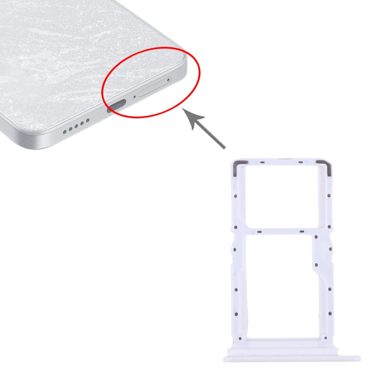 For Xiaomi Redmi Note 13 5G SIM Card Tray + SIM / Micro SD Card Tray (White) by buy2fix