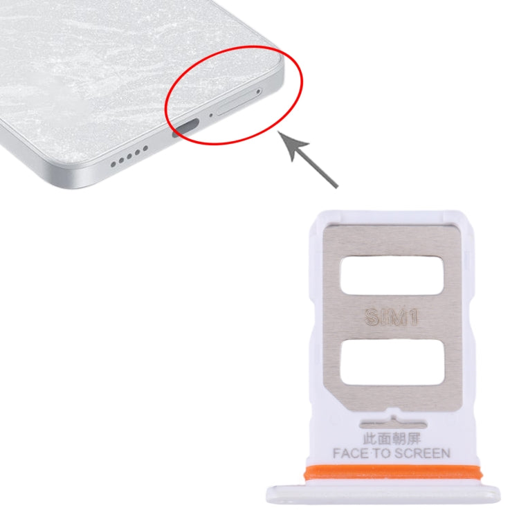 For Xiaomi Redmi Note 13 Pro 5G SIM Card Tray + SIM Card Tray (White) by buy2fix