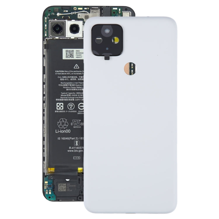 For Google Pixel 4A 5G Battery Back Cover with Camera Lens Cover(White) by buy2fix
