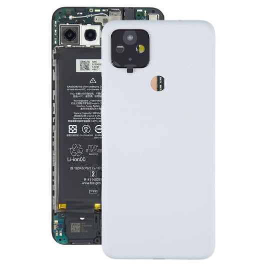 For Google Pixel 4A 5G Battery Back Cover with Camera Lens Cover(White) by buy2fix