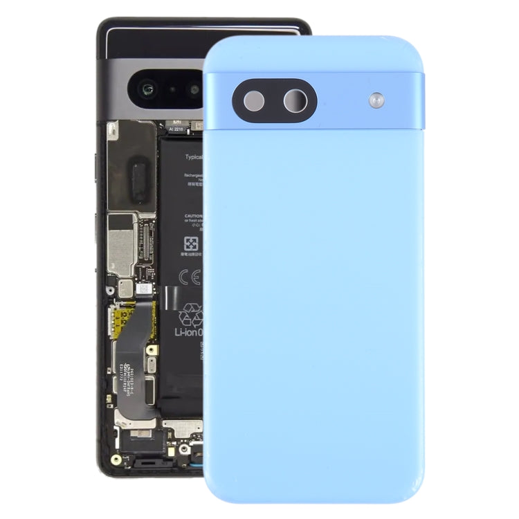 For Google Pixel 8A Battery Back Cover with Camera Lens Cover(Blue) by buy2fix