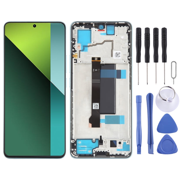 For Xiaomi Redmi Note 13 Pro 5G Original AMOLED Material LCD Screen Digitizer Full Assembly with Frame (Blue) by buy2fix