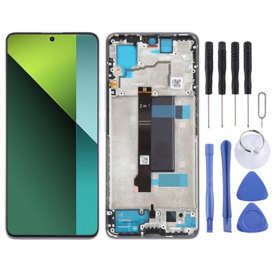 For Xiaomi Redmi Note 13 Pro 5G Original AMOLED Material LCD Screen Digitizer Full Assembly with Frame (Purple) by buy2fix
