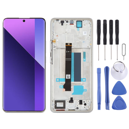For Xiaomi Redmi Note 13 Pro+ Original AMOLED Material LCD Screen Digitizer Full Assembly with Frame (Silver) - LCD Screen by buy2fix | Online Shopping UK | buy2fix