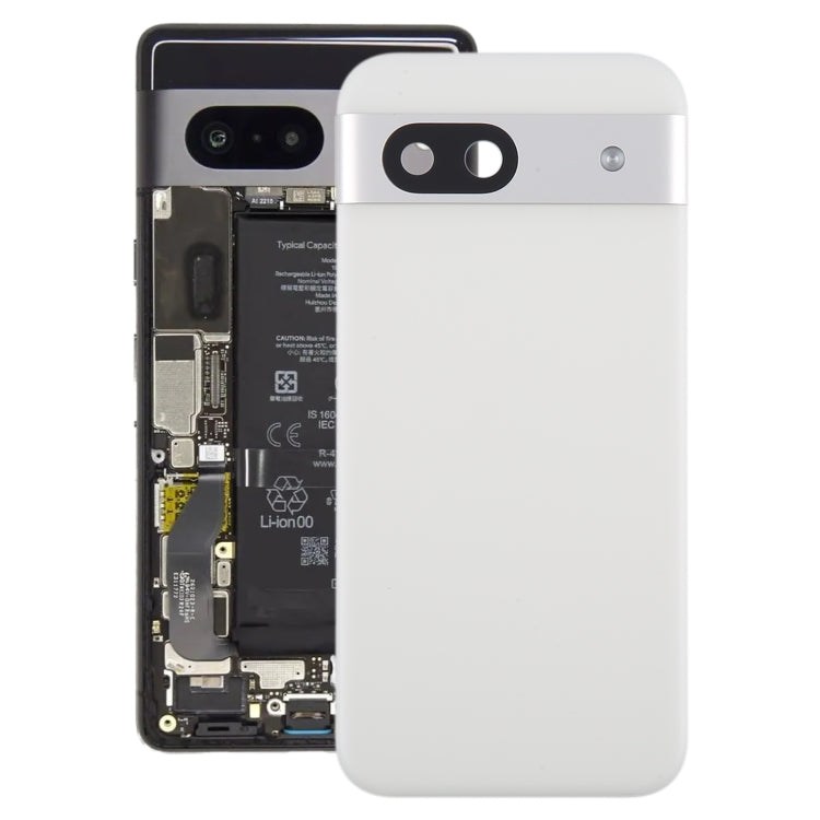 For Google Pixel 8a Original Battery Back Cover with Camera Lens Cover(Silver) by buy2fix