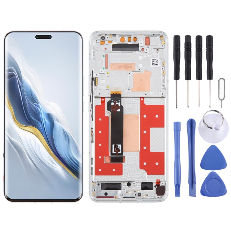 For Honor Magic6 Pro Original LCD Screen Digitizer Full Assembly with Frame (Silver) - LCD Screen by buy2fix | Online Shopping UK | buy2fix