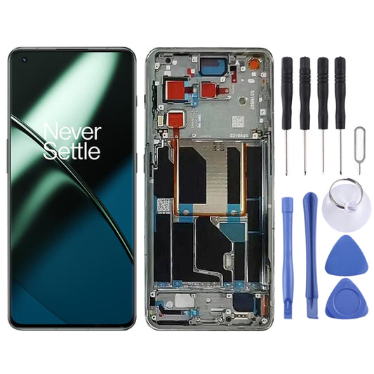 For OnePlus 11 PHB110 CPH2449 CPH2447 Original AMOLED LCD Screen Digitizer Full Assembly with Frame (Black) by buy2fix