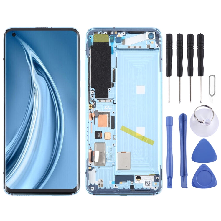 For Xiaomi Mi 10s Original AMOLED LCD Screen Digitizer Full Assembly with Frame (Blue) by buy2fix