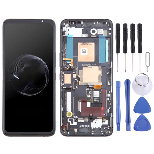 For Asus ROG Phone 7 / 7 Ultimate AMOLED Original LCD Screen Digitizer Full Assembly with Frame(Black) by buy2fix