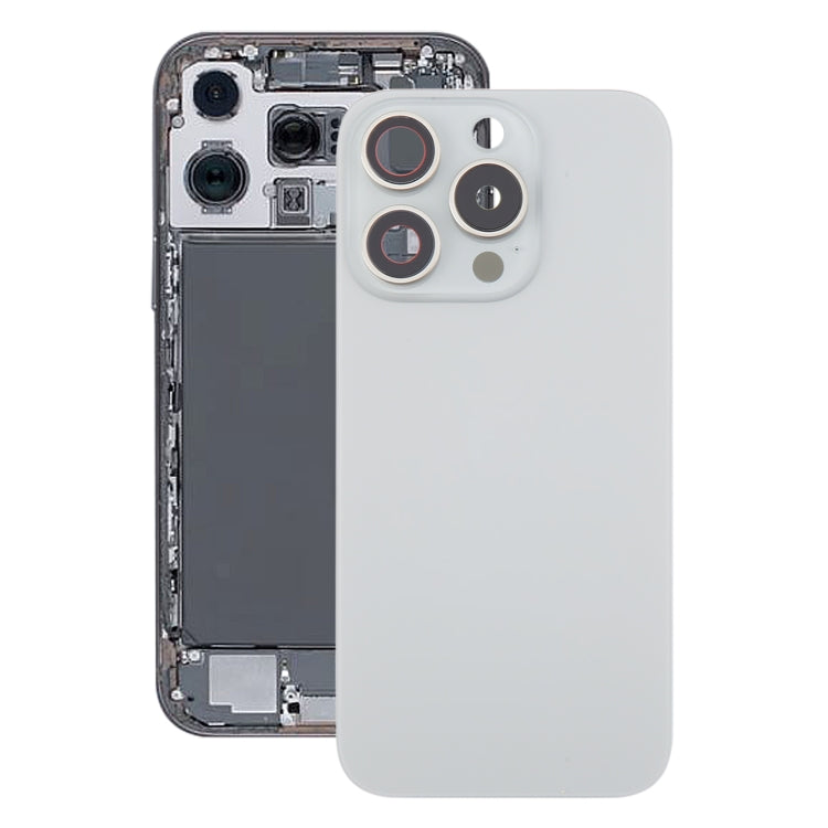 For iPhone 16 Pro Original Glass Battery Back Cover with Camera Lens Cover(Silver) by buy2fix