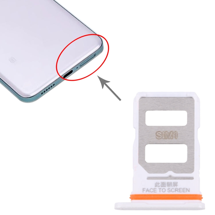 For Xiaomi Redmi Turbo 3 Original SIM Card Tray + SIM Card Tray (White) by buy2fix