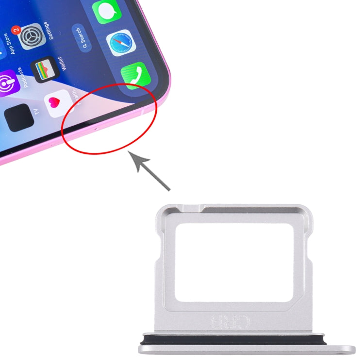 For iPhone 16 SIM Card Tray (Silver) by buy2fix