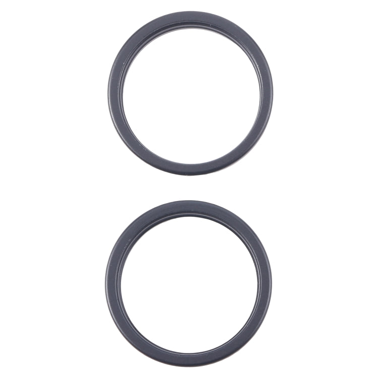 For iPhone 16 2pcs/set Rear Camera Glass Lens Metal Outside Protector Hoop Ring (Black) - Camera Series by buy2fix | Online Shopping UK | buy2fix