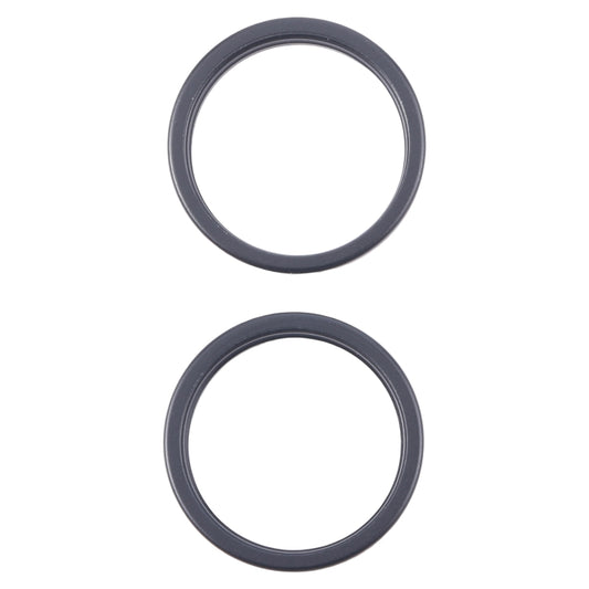 For iPhone 16 2pcs/set Rear Camera Glass Lens Metal Outside Protector Hoop Ring (Black) - Camera Series by buy2fix | Online Shopping UK | buy2fix