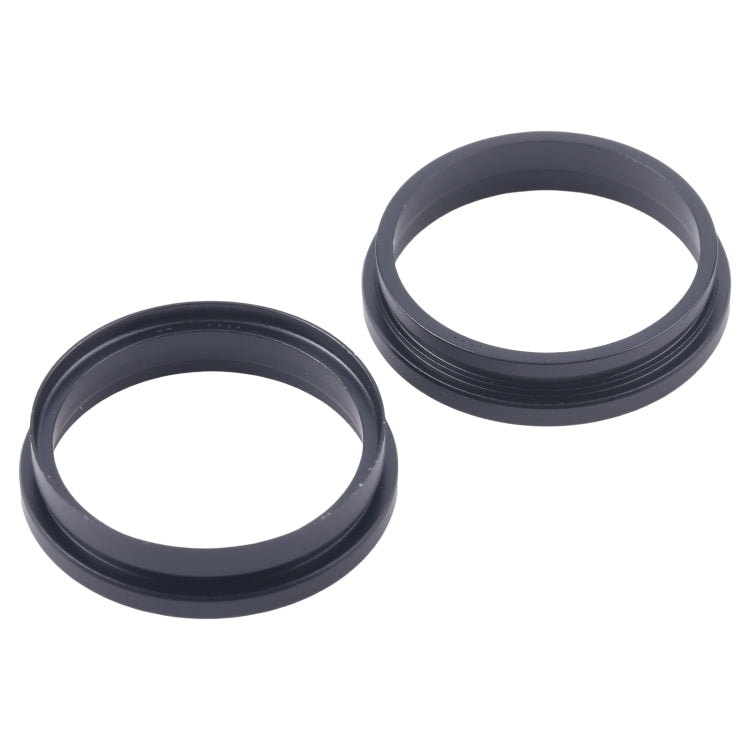 For iPhone 16 2pcs/set Rear Camera Glass Lens Metal Outside Protector Hoop Ring (Black) - Camera Series by buy2fix | Online Shopping UK | buy2fix