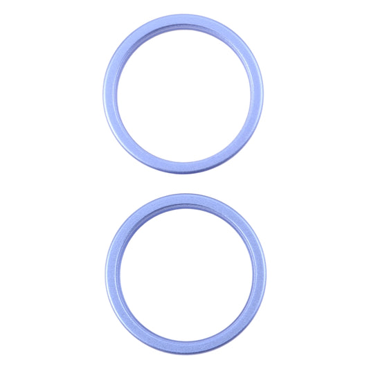 For iPhone 16 2pcs/set Rear Camera Glass Lens Metal Outside Protector Hoop Ring (Blue) - Camera Series by buy2fix | Online Shopping UK | buy2fix