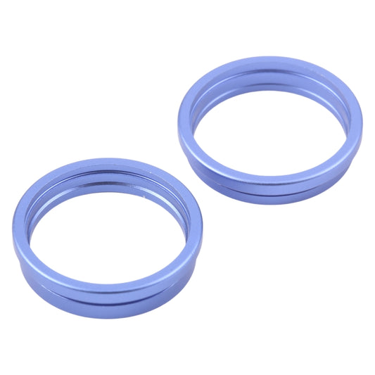 For iPhone 16 2pcs/set Rear Camera Glass Lens Metal Outside Protector Hoop Ring (Blue) - Camera Series by buy2fix | Online Shopping UK | buy2fix