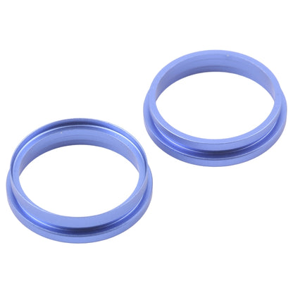 For iPhone 16 2pcs/set Rear Camera Glass Lens Metal Outside Protector Hoop Ring (Blue) by buy2fix