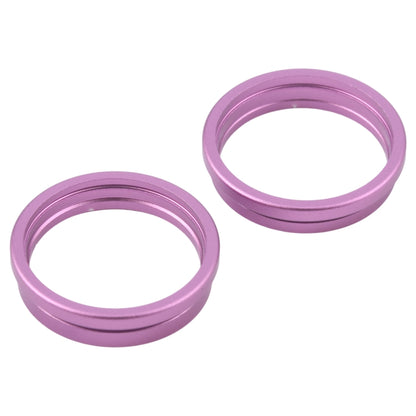 For iPhone 16 2pcs/set Rear Camera Glass Lens Metal Outside Protector Hoop Ring (Purple) by buy2fix