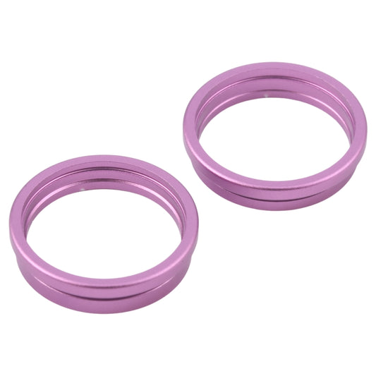 For iPhone 16 2pcs/set Rear Camera Glass Lens Metal Outside Protector Hoop Ring (Purple) - Camera Series by buy2fix | Online Shopping UK | buy2fix